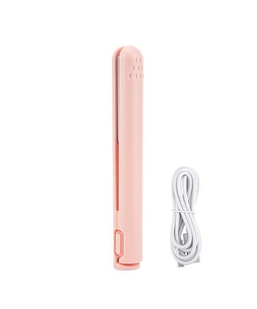 2 in 1 Hair Straightener & Curling Iron - USB Ceramic Heat Flat Iron - Pink Color for Effortless Styling - Buy Online on GoSupps.com