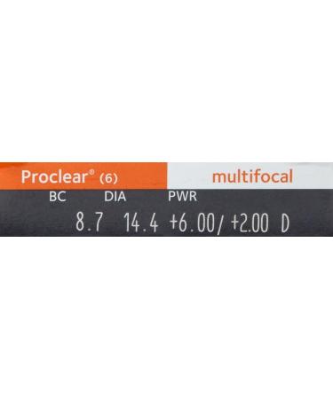 Proclear Multifocal D-Profile Monthly Soft Lenses - 6 Pieces | BC 8.70mm | DIA 14.40mm | ADD Med | 6.00 Diopters - International Shipping Available - Buy Online on GoSupps.com