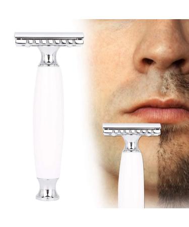 Manual Shaver Retro Classic Razor Set for Men | White Beard Brush & Stand Holder | International Shipping Available - Buy Online on GoSupps.com
