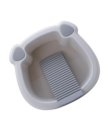 1 Set wash basin Clothes Hand Wash Board laundry bucket washing up basin underwear child pan Grey 30x29cm