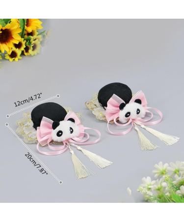 Limtula Womens Bows Hair Clip Cute Plush Panda Decorations Bowknot Hairpin Cosplays Lolitas Hair Accessory for Party Show Red - Buy Online on GoSupps.com