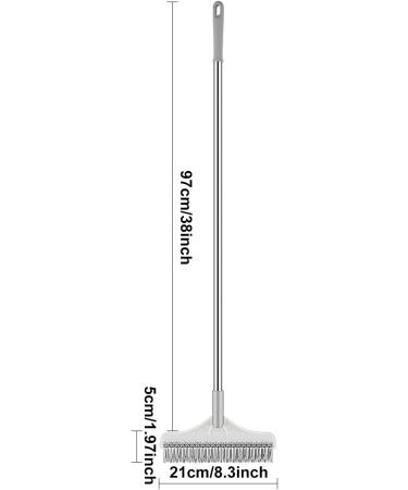 Virtcooy 3 in 1 Floor Scrubber | Floor Scrubber Brush with Long Handle | Shower Cleaning Brush with Triangular Rotating Brush Head for Flooring and Wall White - Buy Online on GoSupps.com