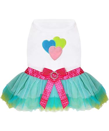 Luxury Puppy Skirt - Dog Princess Wedding Dress | Tutu Rock Red Lips Bowknot for Little Dog Girls - XS Green - Buy Online on GoSupps.com