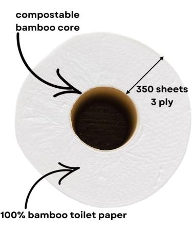 Roll Up Bamboo Toilet Paper (Plastic Free Paper Bag) 100% Bamboo Toilet Paper 24 Tree Free Triple Rolls 350 Sheets 3 ply per roll Septic Safe Hypoallergenic Antimicrobial - Buy Online on GoSupps.com