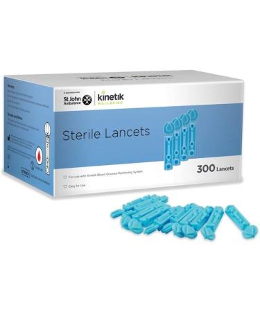 Kinetik Wellbeing Blood Glucose Test Strips (Pack of 100) Used by The NHS & Sterile Lancets (Pack of 300) Used by The NHS in Association with St John Ambulance 100 count (Pack of 1) + Sterile Lancets Pack of 300 - Buy Online on GoSupps.com