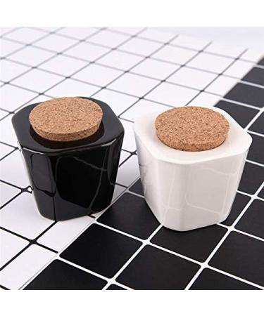 Uposao 1 Piece Porcelain Dappen Dish for Nail Art with Lid Manicure Ceramic Cork Cups Nail Art Acrylic Liquid Powder Dappen Dish Liquid Powder Container Beauty Accessories Styling Tool - Buy Online on GoSupps.com