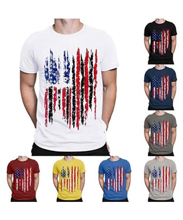 Men's T Shirt 4th of July Funny T Shirts Graphic 3D Printing Summer Tops USA American Flag Independence Day Tees A-01-3-black 3X-Large