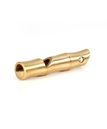Alomejor Outdoor pipe made of brass emergency survival pipe EDC material handmade high decibel-messing bamboo section for outdoor hiking camping hunting life survival