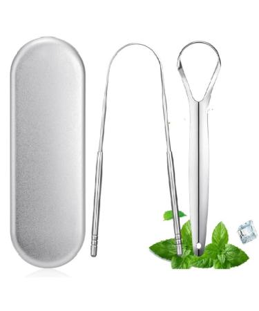 2 x tongue cleaners made of stainless steel.and 1 x storage case.Removes bad breath.Antibacterial properties.Recommended by dentists.Tongue scraper recyclable easy cleaning.