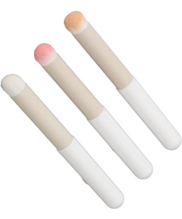 Professional Lipstick Brush Round Lip Brushes 3 Pieces Artificial Fiber Multipurpose Portable with Makeup Sponge Portable Cosmetic Tool - Buy Online on GoSupps.com