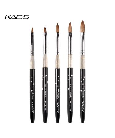 KADS 100% Kolinsky Sable Acrylic Brush Set (5pcs) - Sizes 2 4 6 8 10 for Nail Art - Premium Quality Black Kolinsky Brushes for Acrylic Nails - Buy Online on GoSupps.com