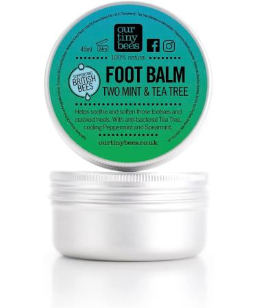Our Tiny Bees Two Mint and Tea Tree Foot Balm 45ml - Natural Foot Balm for Cracked Heels and Dry Feet Antibacterial and Moisturising Foot Care. Hydrating Foot and Heel Balm Treatment. - Buy Online on GoSupps.com