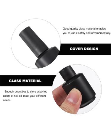 Lot de 12 Flacons Vides pour Vernis Ongles 15 Ml en Verre Mat Noir Brosse Int gr e Rechargeables et tanches pour Manucure et Rangement Pr cis des Vernis Ongles - Buy Online on GoSupps.com