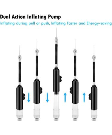 Dual Action Ball Pump with Needles and Nozzles - Ideal for Soccer, Basketball, Volleyball, Balloons, Bikes (Black) - Buy Online on GoSupps.com