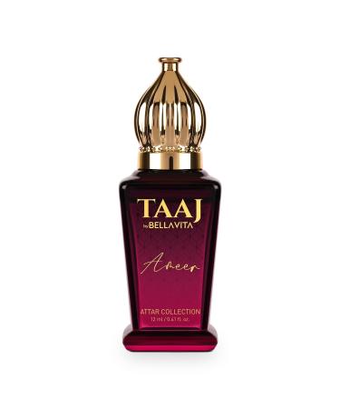 Bella Vi.ta Luxury TAAJ Gold Oud Attar with Caramel Rose Jasmine & Orris for Men and Women Non-Alcoholic Roll On Long Lasting Fragrance 12 ML (Wood)