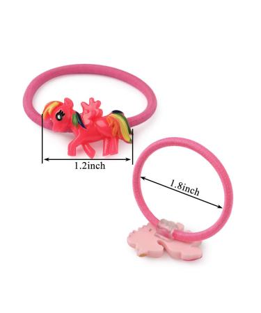 Elastic Unicorn Hairbands - 8 Cartoon Ponytail Ties | Cute Rubber Band Accessories for Kids - Buy Online on GoSupps.com