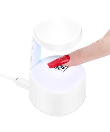 LKE MINI UV Lamp for nails UV lamp nails with infrared sensor and type C cable 60g mini-dimensions nail dryers 2x faster drying uv nail polish lamp for home improvement gift (no.1 mini nail lamp) no.1 mini nage lamp