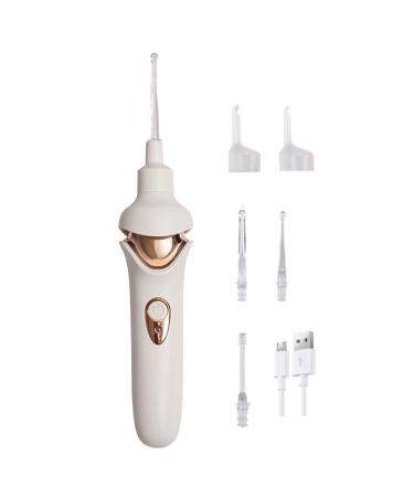 Kid Electric Ear Cordless Safe Vibration Painless Vacuum Ear Wax Pick Cleaner Remover Spiral Ear Cleaning Device Dig Wax Earpick White
