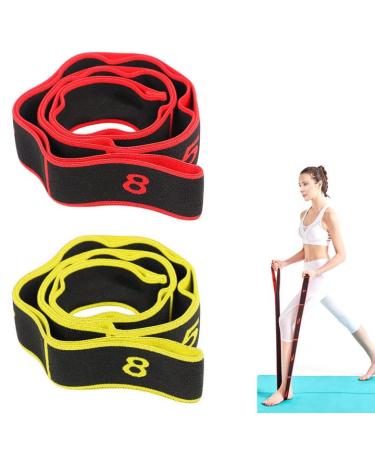 2 pieces of fitness band with loops gymnastics band training band Elastic Band Fitness Yoga Stretch Stretch with 8 loops of washable easy-to-use and highly elastic gymnastics gur - Buy Online on GoSupps.com