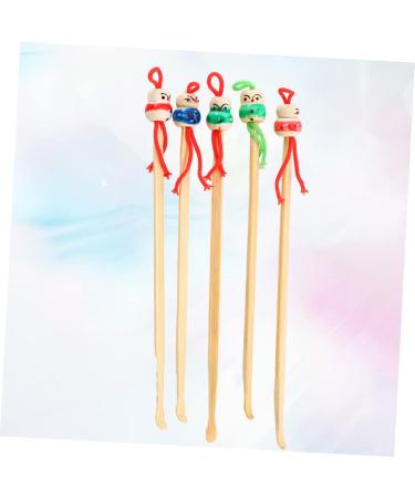 FRCOLOR 12pcs Ear Wax Remover Kit - Wooden Ear Picks & Stainless Steel Tools for Kids - Cartoon Bamboo Design - Effective Ear Cleaner - Buy Online on GoSupps.com