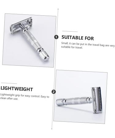 Fomiyes 3ST Manual Razor - Double-Sided Metal Shave Razor for Men with Suction Cup & Beard Trimmer | Durable & Precise Facial Grooming Tool - Buy Online on GoSupps.com