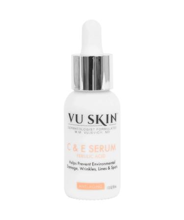 VU Skin Vitamin C & E Serum with Ferulic Acid Hydrating Anti-Aging Facial Moisturizer & Dark Spot Corrector for Women and Men (1 oz)