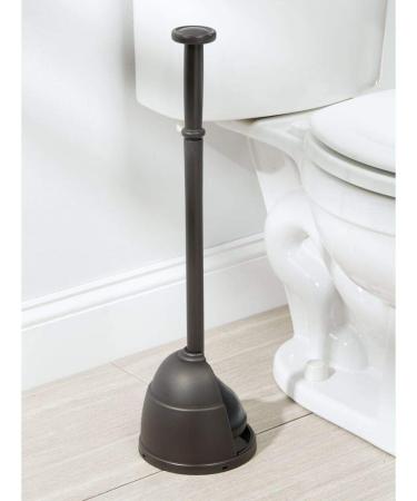 mDesign Bronze Toilet Plunger with Storage Holder Cover Set - Modern Design - Heavy Duty - Hyde Collection - Buy Online on GoSupps.com