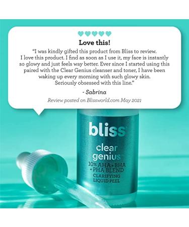 Bliss Clear Genius Overnight Liquid Peel | Exfoliating & Pore-Clearing Treatment | Clean, Cruelty-Free & Vegan Formula | 1 fl oz - Buy Online on GoSupps.com