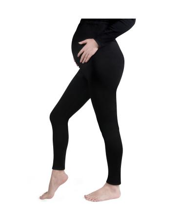 Aomig Women's Maternity Leggings Over Bump Stretchy Adjustable Pregnancy Pants High Waisted Soft Belly Support Maternity Leggings Elastic Waist Full Lenghth Cropped Pants Pregnant Women Yoga Pajama M M
