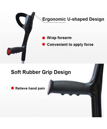 10 Levels of Height Adjustable Forearm Crutches Crutches for Walking with Arm Support Crutches for Adults with Rubber Handles Comfortable Grip and Wear-Resistant Medical Mobility Accessories Decorate 1 Pcs - Buy Online on GoSupps.com