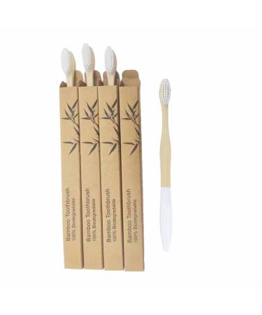 Bamboo Biodegradable Toothbrushes - Plastic & BPA Free Toothbrush Non Toxic Toothbrush - Natural Bristle Toothbrush to Clean Your Teeth