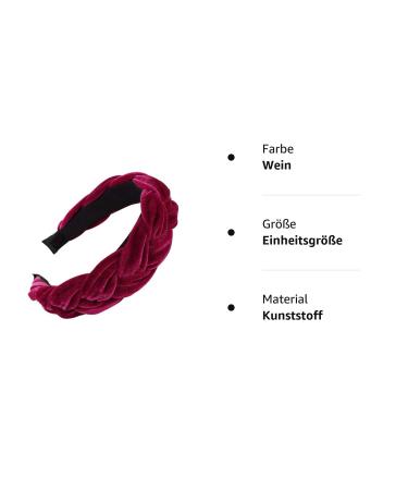 MIRRAY Ladies Rockabilly Velvet Hairband | Trendy Summer Headband in Wine - Stylish Hair Accessories for Women - Buy Online on GoSupps.com