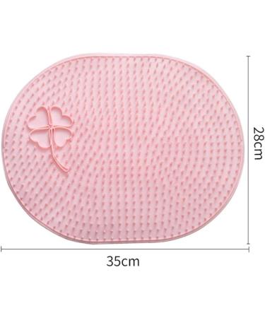 Beavorty Pink Silica Gel Shower Mat - 35x28cm Floor Pedals | Anti-Slip Water-Resistant Design for Home & Travel - Buy Online on GoSupps.com