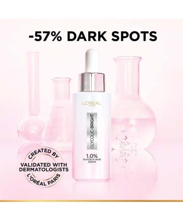 L'Or al Paris Instant Glowing Serum 1% Glycolic Acid 2% Niacinamide Serum Visibly Minimizes Spots Reveals Even Skin Tone Glycolic Bright Skin 30ml(GLBSR030) - Buy Online on GoSupps.com