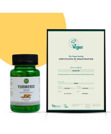 Vanan Turmeric Capsules | Pure Turmeric & Black Pepper | Herbal Turmeric Supplement for Skin & Respiratory System - Buy Online on GoSupps.com