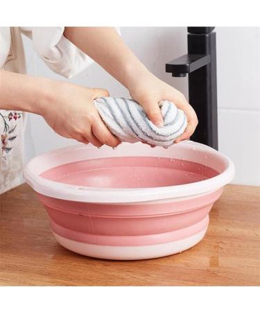 Portable Folding Wash Basin Household Plastic Laundry Tub Wash Vegetable Washing Folding Basins Kitchen Bath Foot Fold Bucket (Blue XL) Lofty Ambition Pink X-Large - Buy Online on GoSupps.com