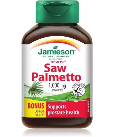 Jamieson Prostease Saw Palmetto 1 000 mg Dry Herbs & Omega-3 Select 1 000 mg Saw Palmetto+ Omega-3 200 Count (Pack of 1) - Buy Online on GoSupps.com