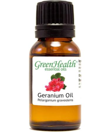 GreenHealth Geranium Essential Oil 1/2 fl oz (15 ml) Glass Bottle 100% Pure - Buy Online on GoSupps.com