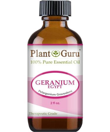Buy Plant Guru Geranium Essential Oil 2 oz - 100% Pure Undiluted Therapeutic Grade | International Shipping Available - Buy Online on GoSupps.com
