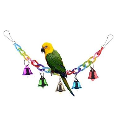 Hypeety Hamster Parrot Hanging Ladder Bridge Cage Swing Acrylic Chew Perch Metal Bell Birds Toy Accessories
