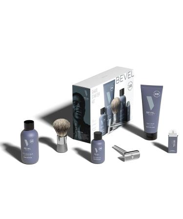 Bevel Men's Starter Shaving Kit with Safety Razor, Shaving Brush, Stand, Cream, Oil, Balm, and 20 Blades - Buy Online on GoSupps.com