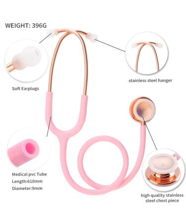 Scienlodic Professional Double Head Stethoscope | Home & Clinical Use | Customized Gold-Plated | High-End Pink - Buy Online on GoSupps.com