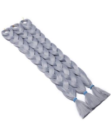 Buy Tess 41 Gray Synthetic Braids Extensions - Jumbo Crochet Hair 3PCs 165g/bundle - 100cm Long Brading Hair - Buy Online on GoSupps.com