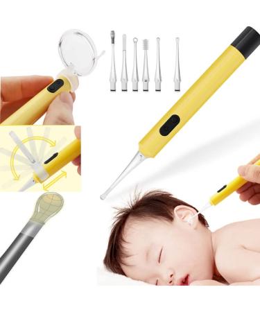 AGGICE Ear Wax Picker  Lemon Yellow Ear Wax Removal Ear Wax Cleaner Kit for Audlts and Kids Earwax Remover Kit with 360 Spiral Massage Ear Pick