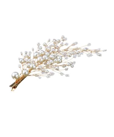 DOITOOL 1 Pair Pearl Hairpins Wedding Headdress Bridal Hair Accessories Hair Clips Wedding Headpiece for Bride Pearl Hair Accessories Flower Hairpins Bride Hairpins Modeling Headgear Beads
