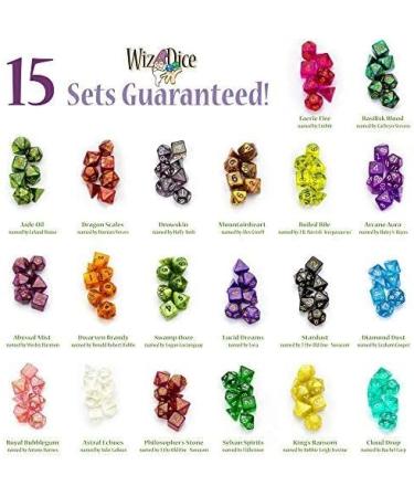 Wiz Dice Series II - 105 Dice in 15 Sets of 7 Unique Colors - Perfect DND Gifts and Accessories for TTRPG MTG Games - D&D Dice Sets in Unique Finishes - Buy Online on GoSupps.com