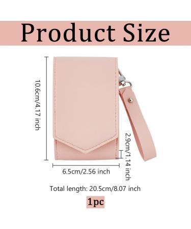 OLYCRAFT Pink Leather Makeup Lipstick Case - Portable Storage with Mirror | Travel Cosmetic Pouch for Women - 2Pcs Mini Bag (4.2x2.5x1.1 Inch - Buy Online on GoSupps.com