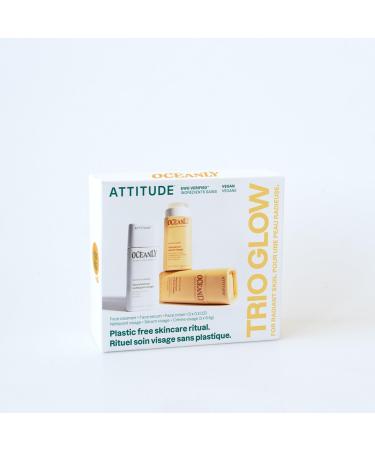 ATTITUDE Oceanly Glow Trio Skincare Box Set EWG Verified Plastic-free Plant and Mineral-Based Vegan PHYTO GLOW Set of 3 Travel Size Sticks PHYTO GLOW Trio