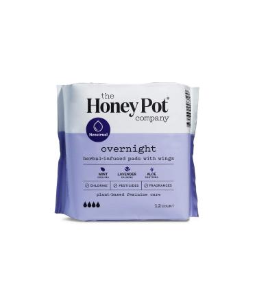 Honey Pot, Herbal Pads Overnight, 12 Count