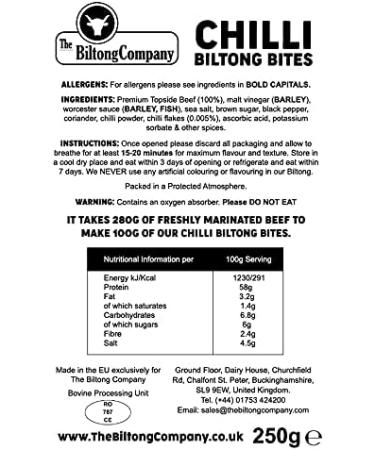 Biltong Bites Chilli - 250g Pack of 1 | Spicy South African Jerky Snack - Buy Online on GoSupps.com
